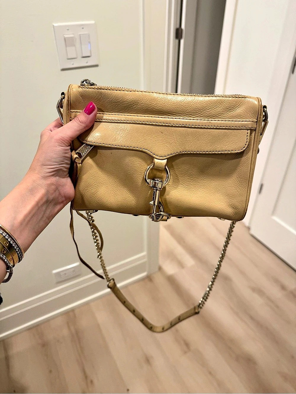 Rebecca Minkoff Mini M.A.C. Crossbody Bag in Gold